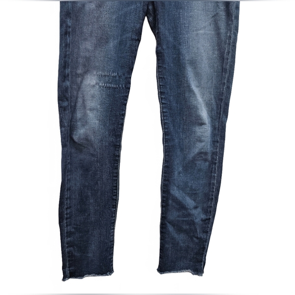 AGOLDE High Rise Raw Hem Crop Skinny Denim Jean Size 24 Dark Wash A018-2022 - Picture 4 of 16
